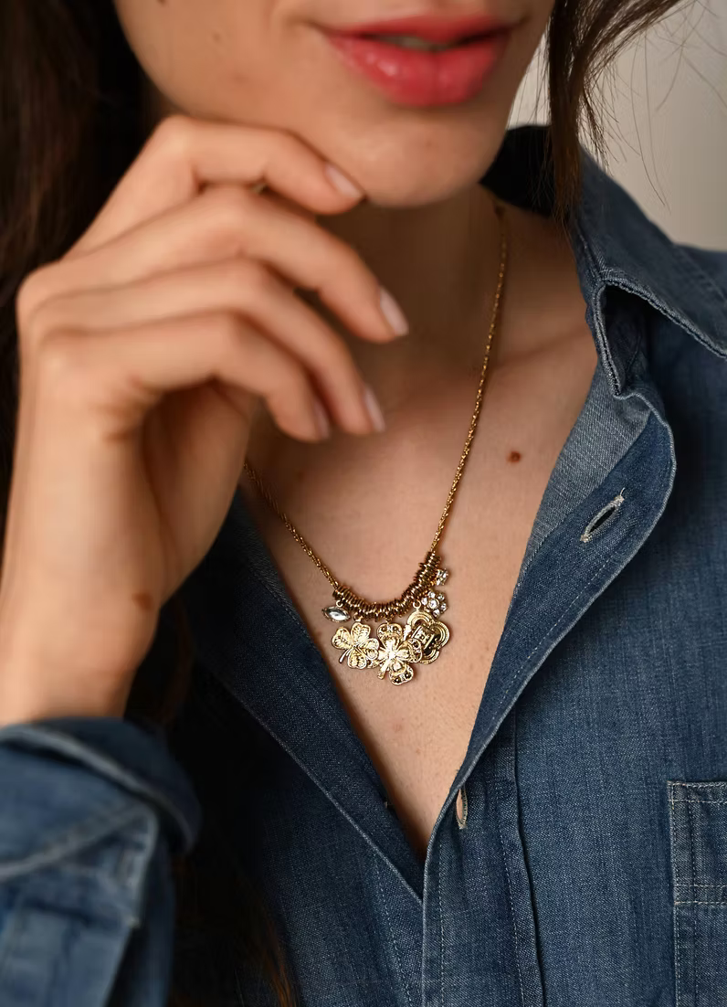 Multi Charm Clover Necklace