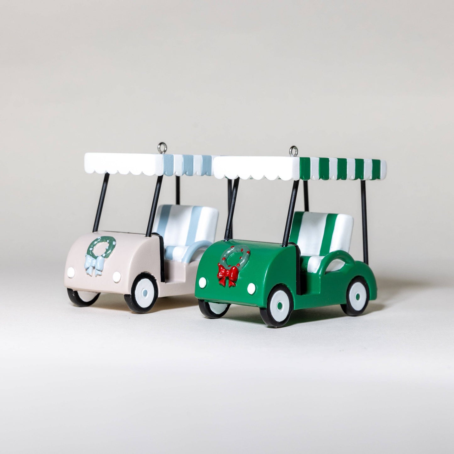 Golf Cart Ornament: Green & White