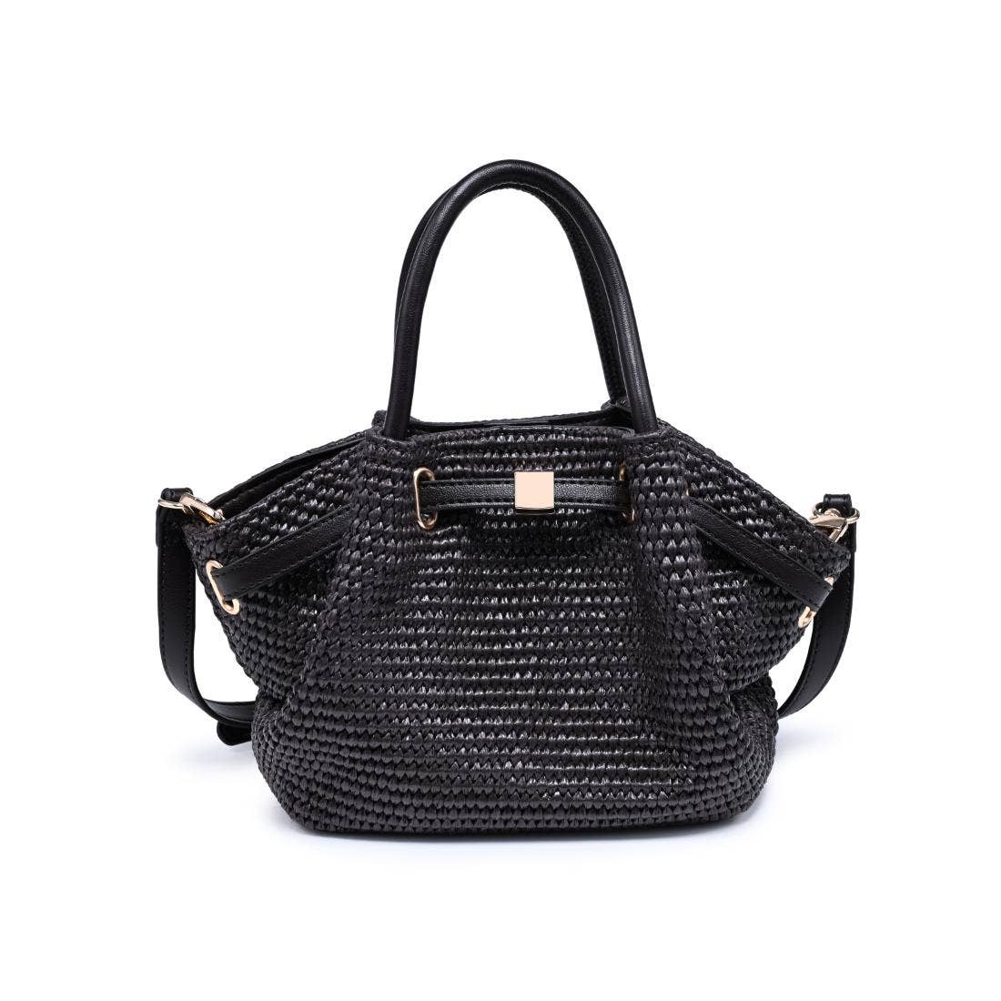 Selena - Straw Crossbody: Natural Black