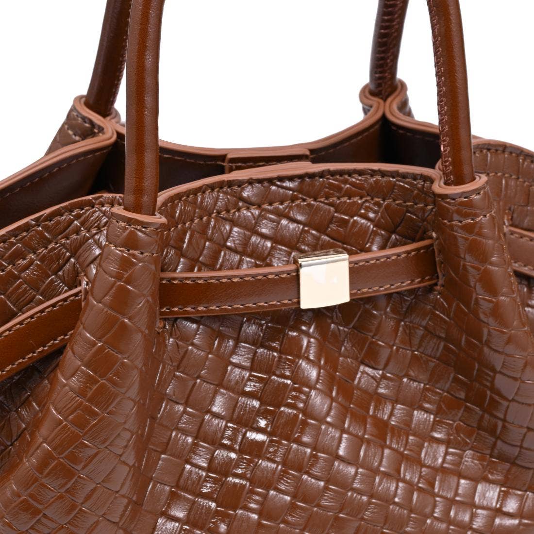 Selena - Embossed Woven Crossbody: Black