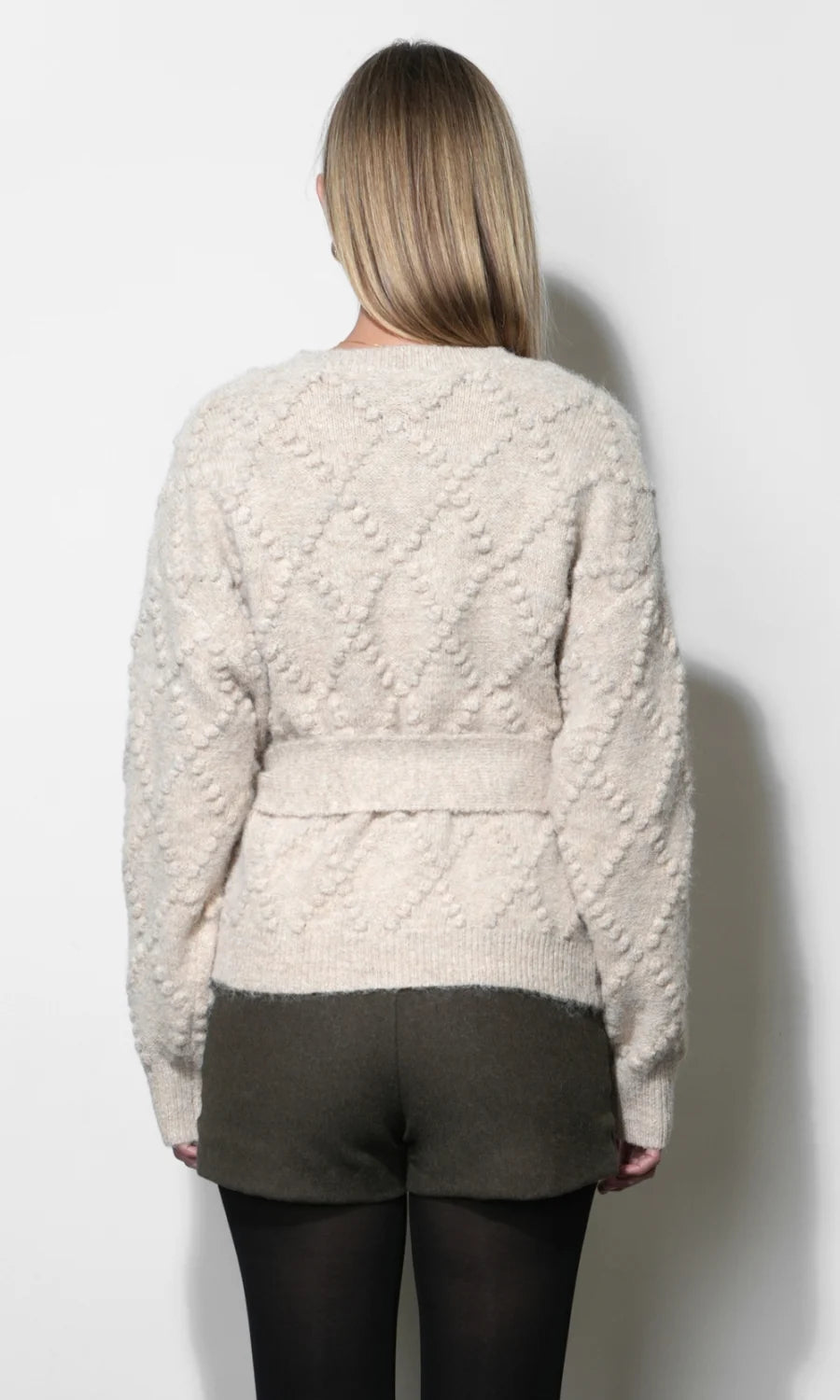 Bonnie PomPom Belted Cardigan