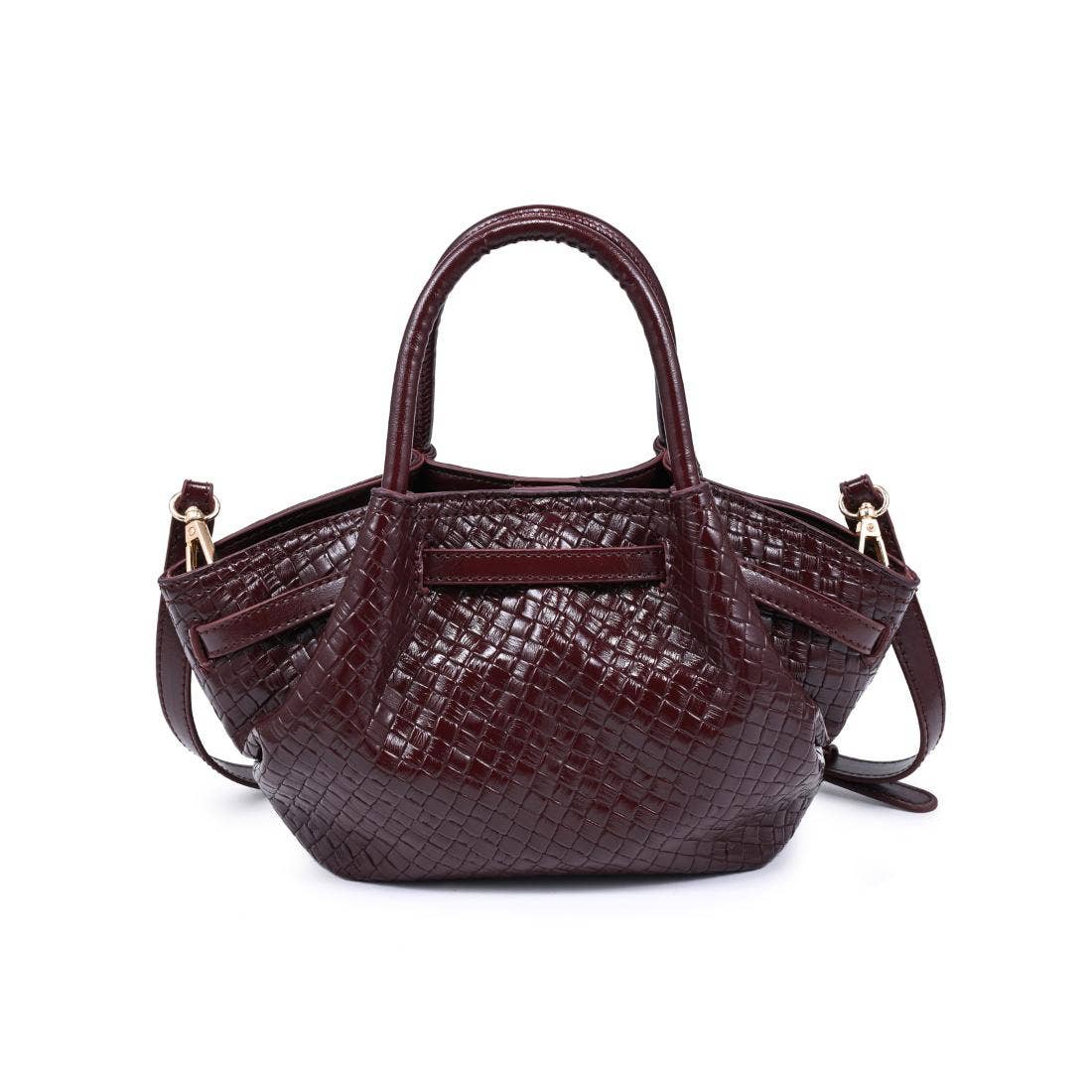 Selena - Embossed Woven Crossbody: Burgundy