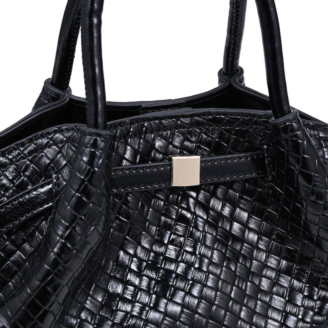 Selena - Embossed Woven Crossbody: Black