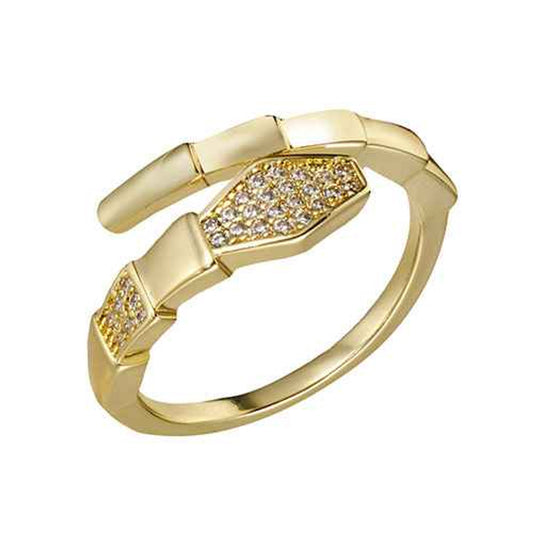 Serpent Gold Plated Pave CZ Ring