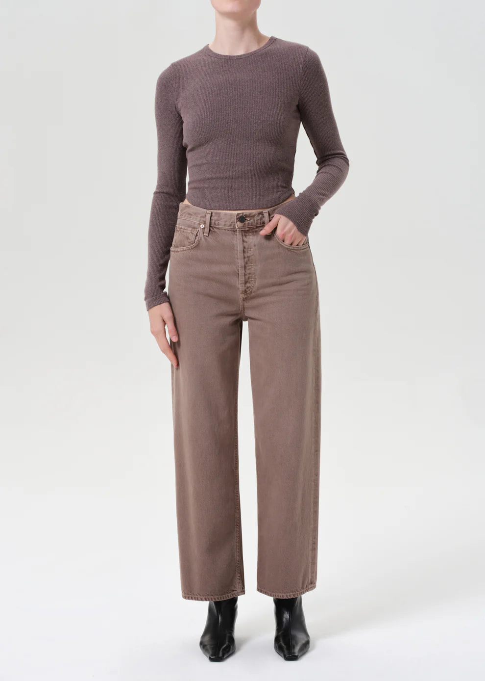 Ren High Rise Wide Leg in Ceramic