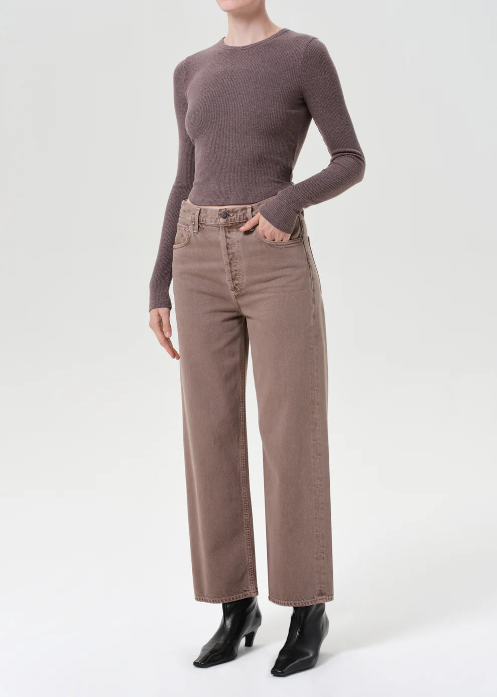 Ren High Rise Wide Leg in Ceramic
