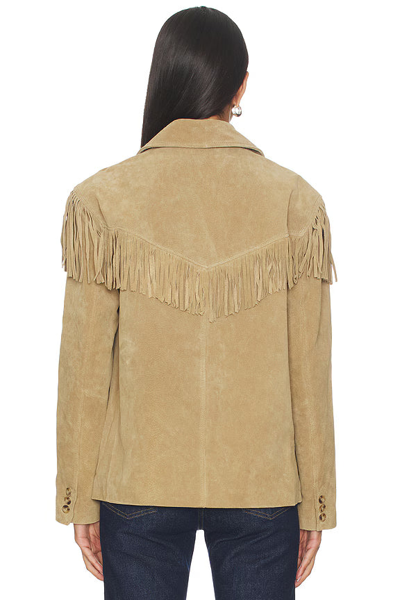 BLANK NYC Suede Fringe Jacket