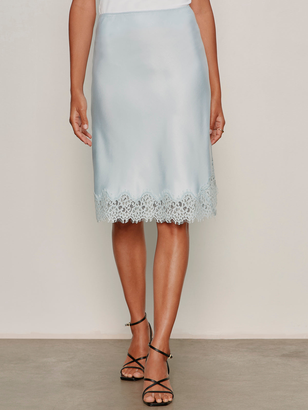 Effortless Lace Slip Skirt Blue Aura