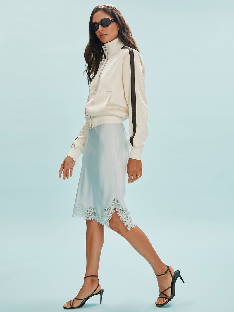 Effortless Lace Slip Skirt Blue Aura