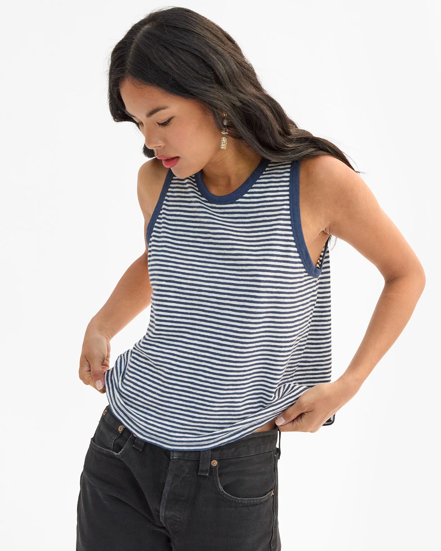 Camp Fit Tank Navy/Cream