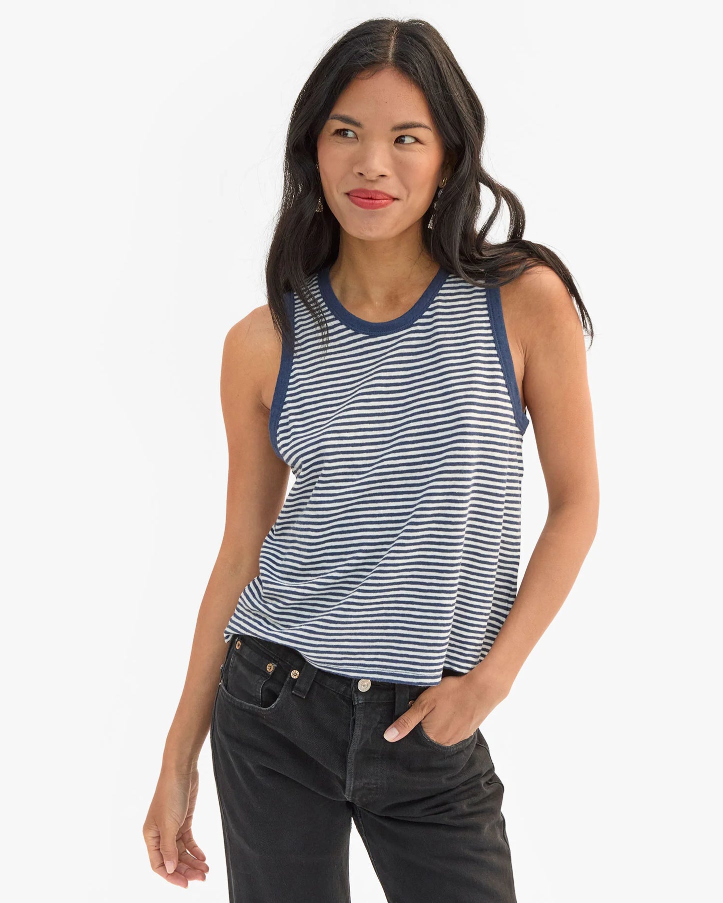 Camp Fit Tank Navy/Cream