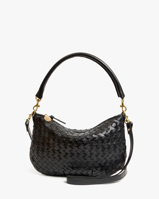 Petit Moyen Black Woven Diagonal