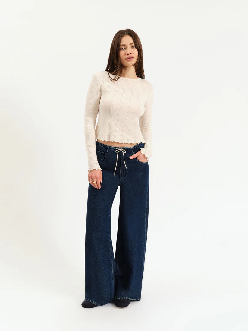 Madison Mid Rise Wide Leg - Moonlight