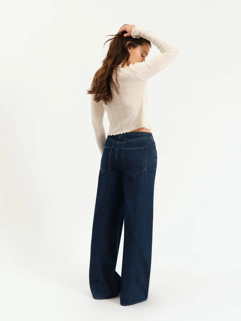 Madison Mid Rise Wide Leg - Moonlight