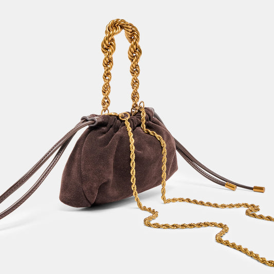 Cleo Espresso Suede Crossbody