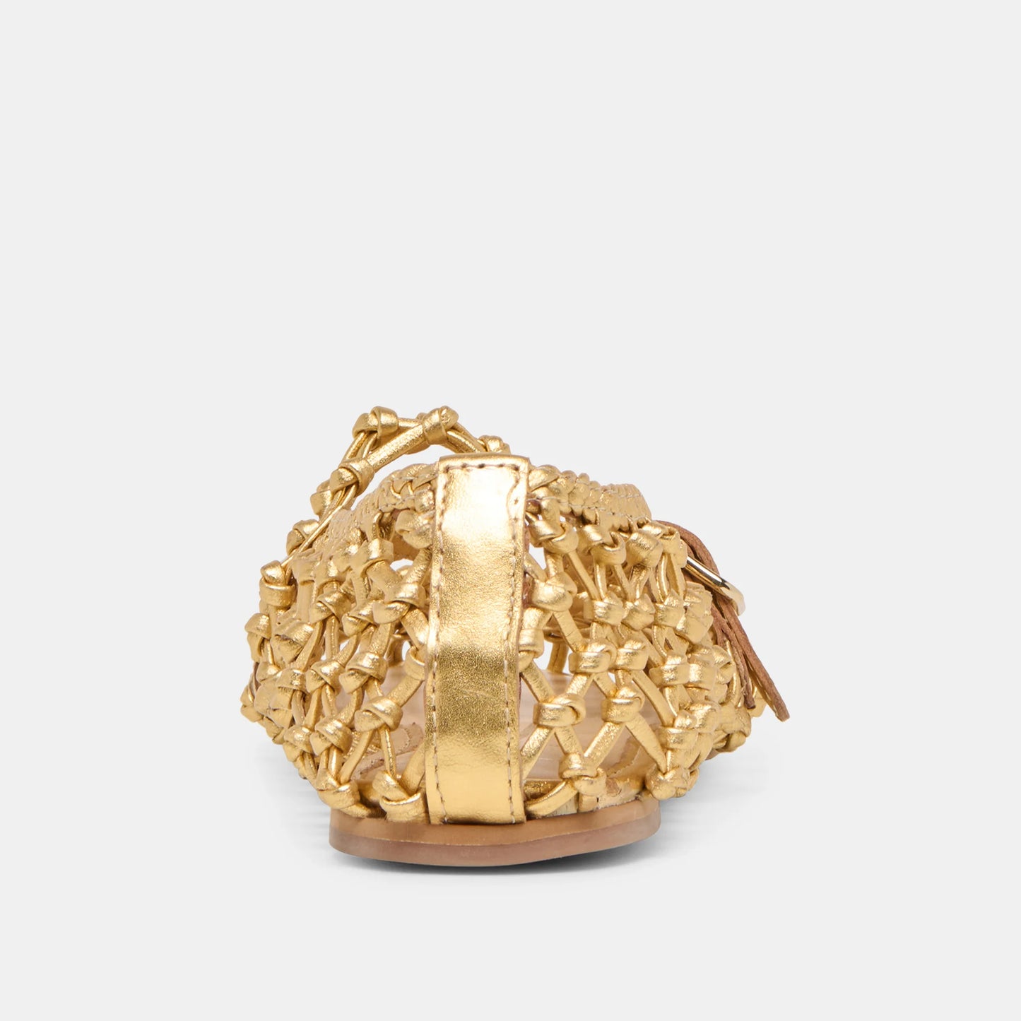 Clair Ballet Flats Gold Woven Leather