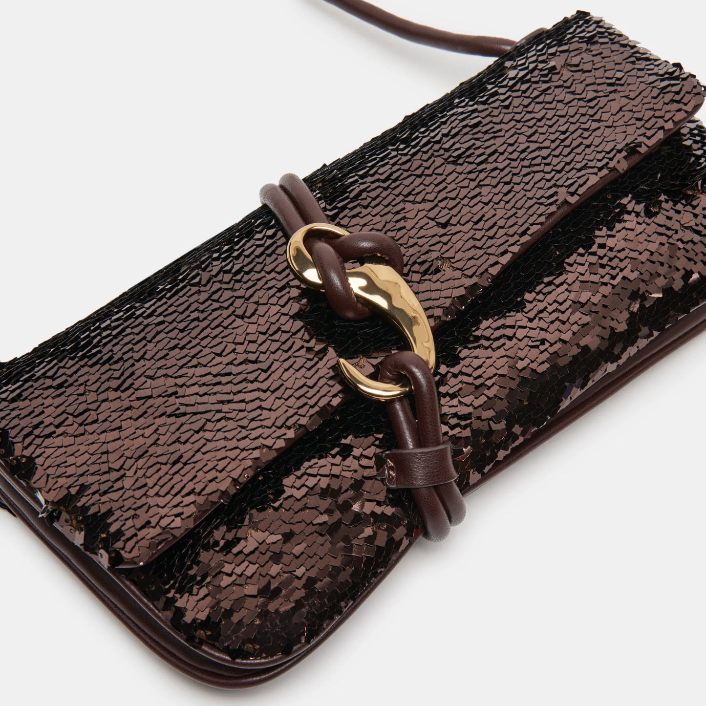 Alice Shoulder Bag Brown Sequin