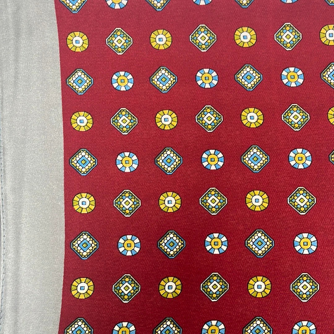 Modern Geometry Scarf- Navy & Red