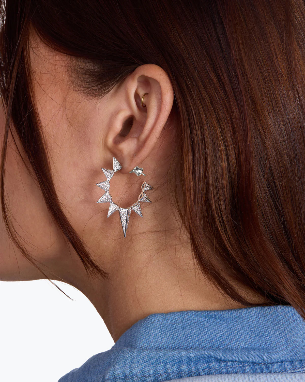 Gabriella's Big Sista Silver Pavé Hoops