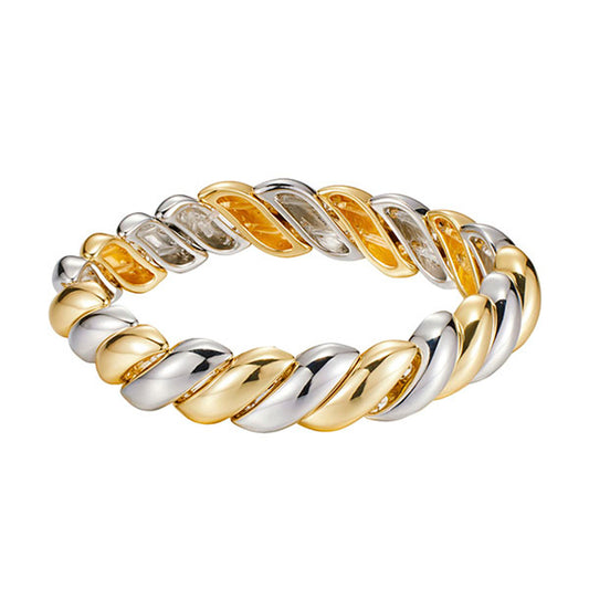 Silver and Gold Dome Stretch Bracelet