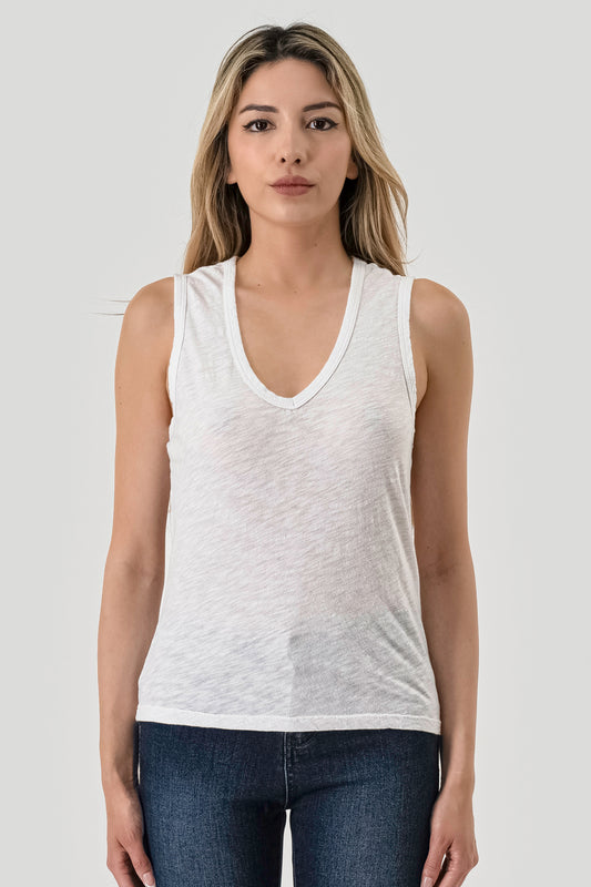 Slub Vneck White