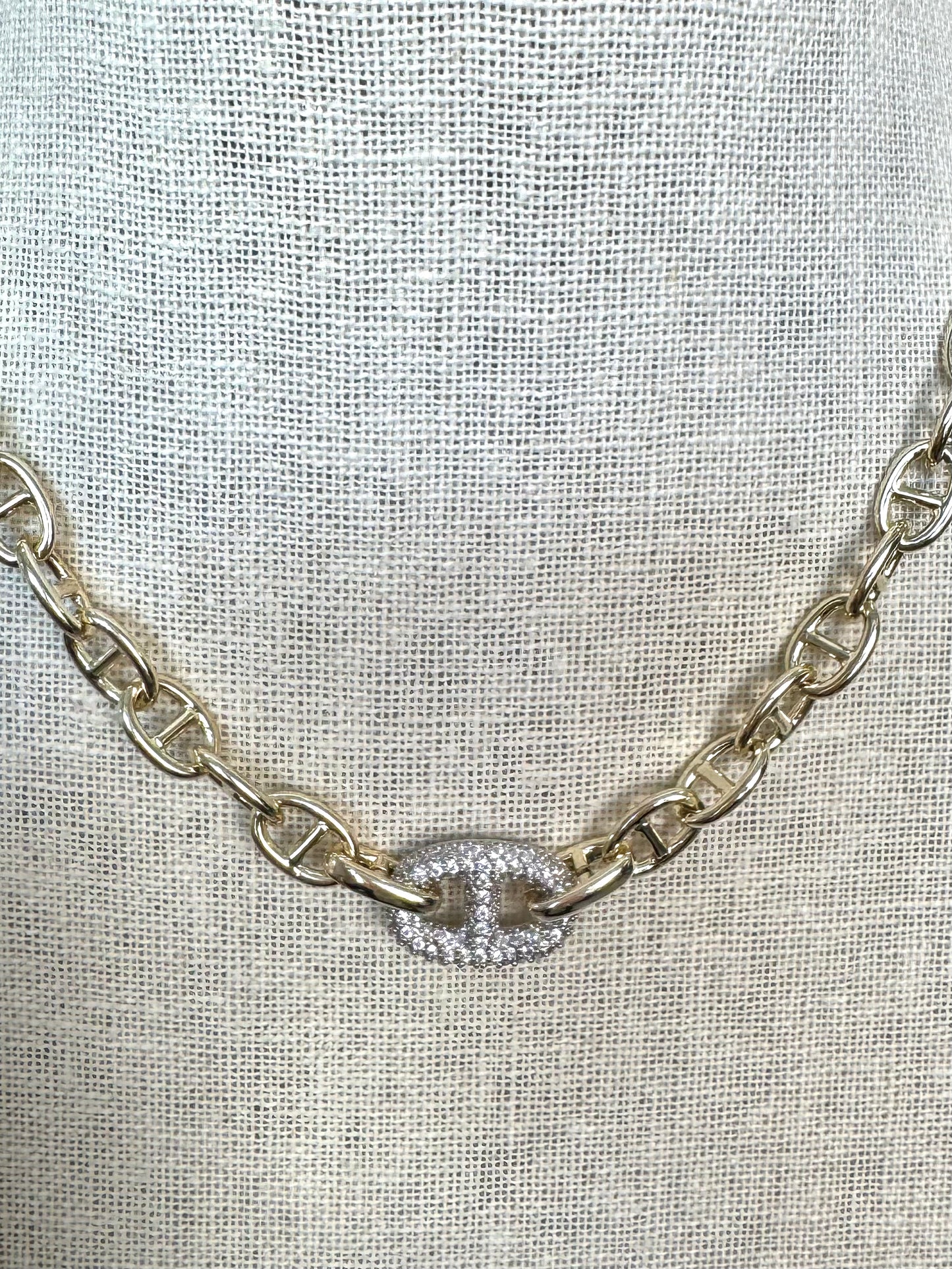 Mariner Puff Rhinestone Necklace