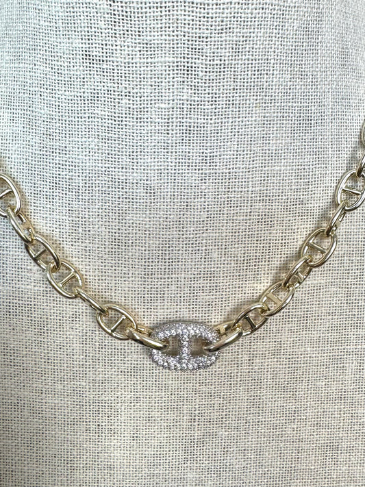 Mariner Puff Rhinestone Necklace