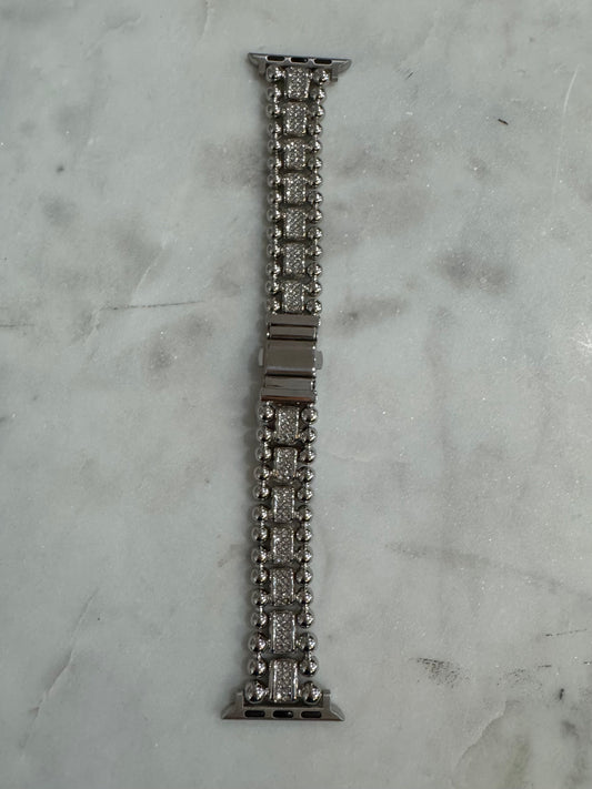 Silver Pave Apple Watch Strap