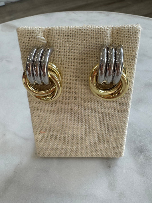 Two Tone Door Knocker Earring