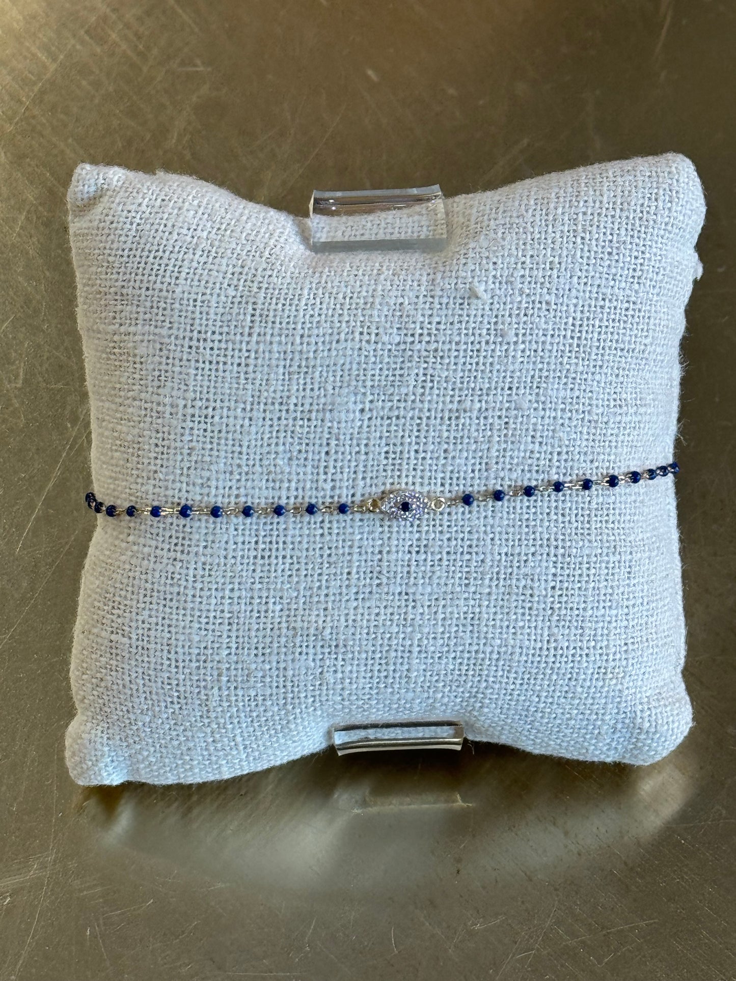 CZ Evil Eye & Beaded Bracelet