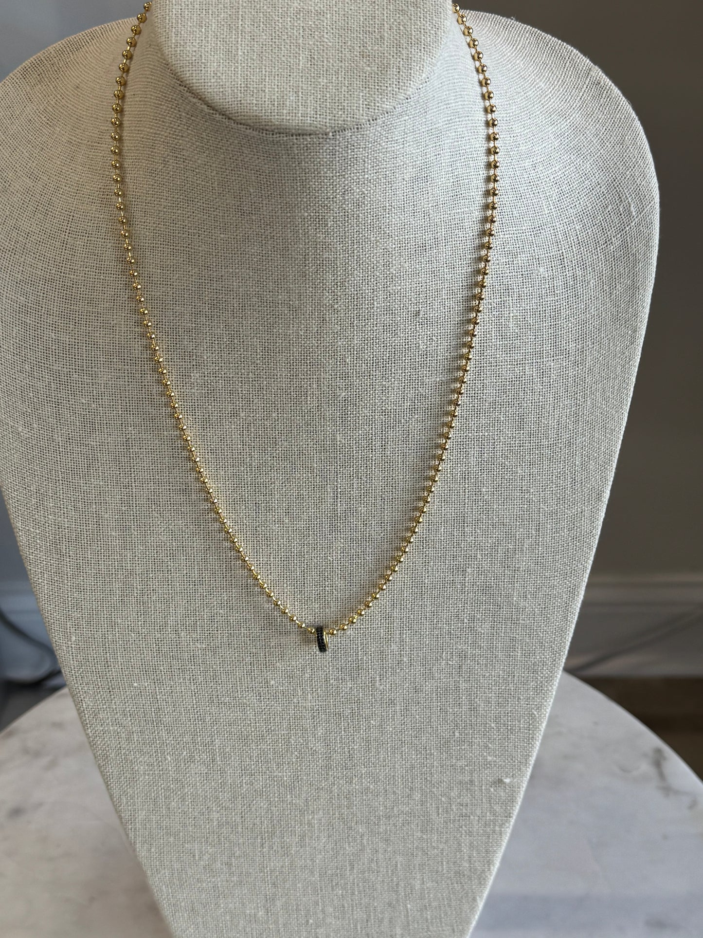 Jet Double Row CZ Rondelle