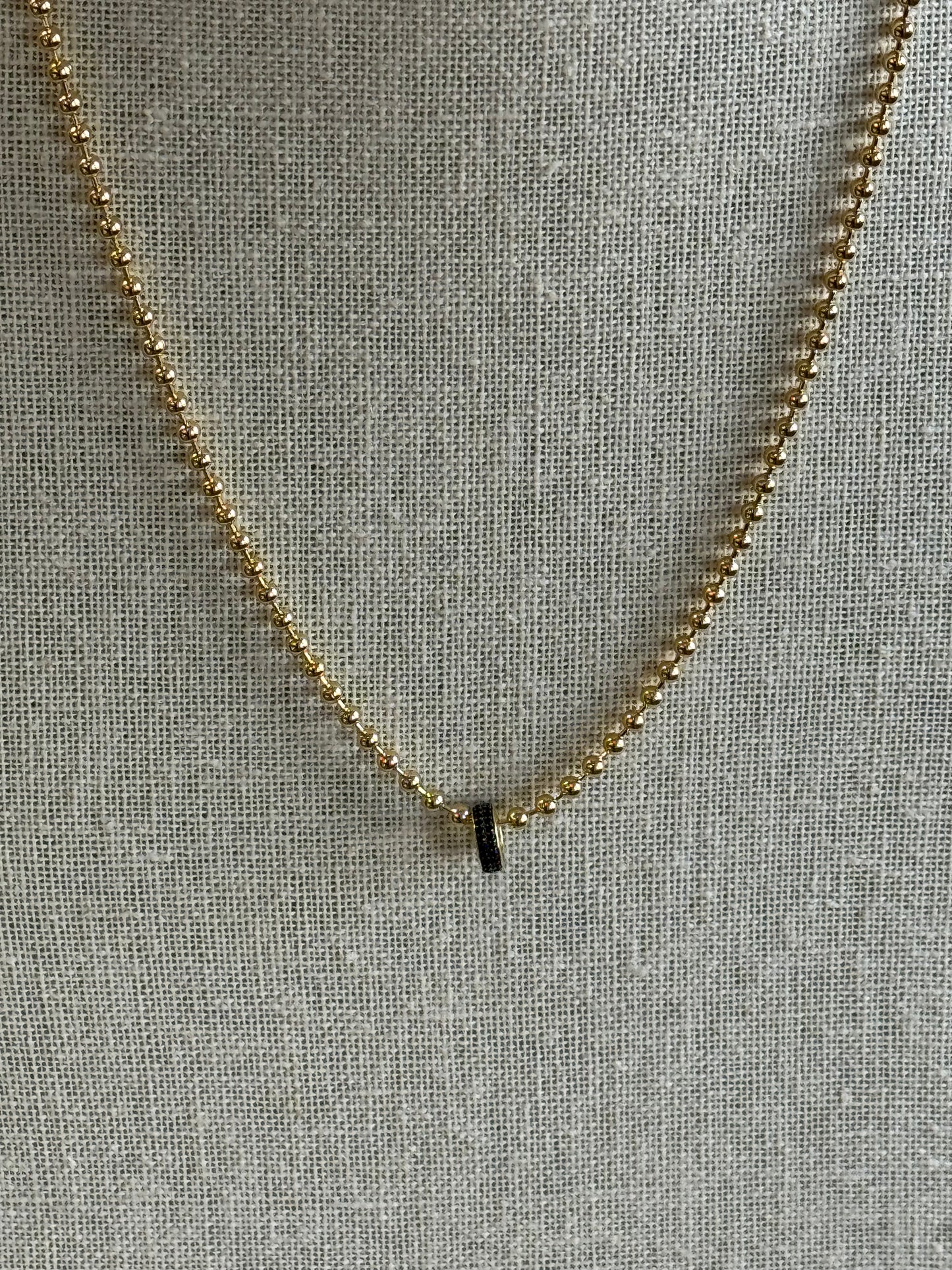 Jet Double Row CZ Rondelle