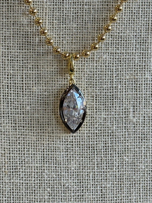 Marquis Onyx Bezel Charm