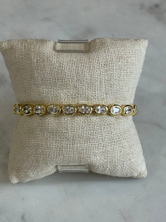 Oval Bezel Set Tennis Bracelet