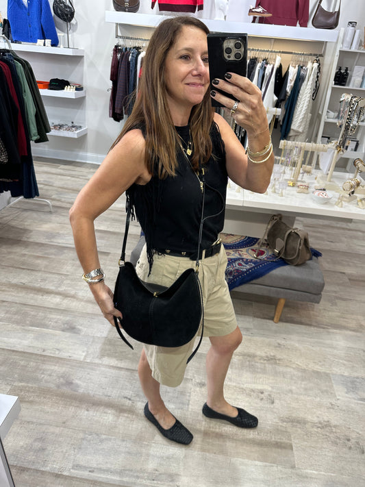 Bennet Black Suede Crossbody