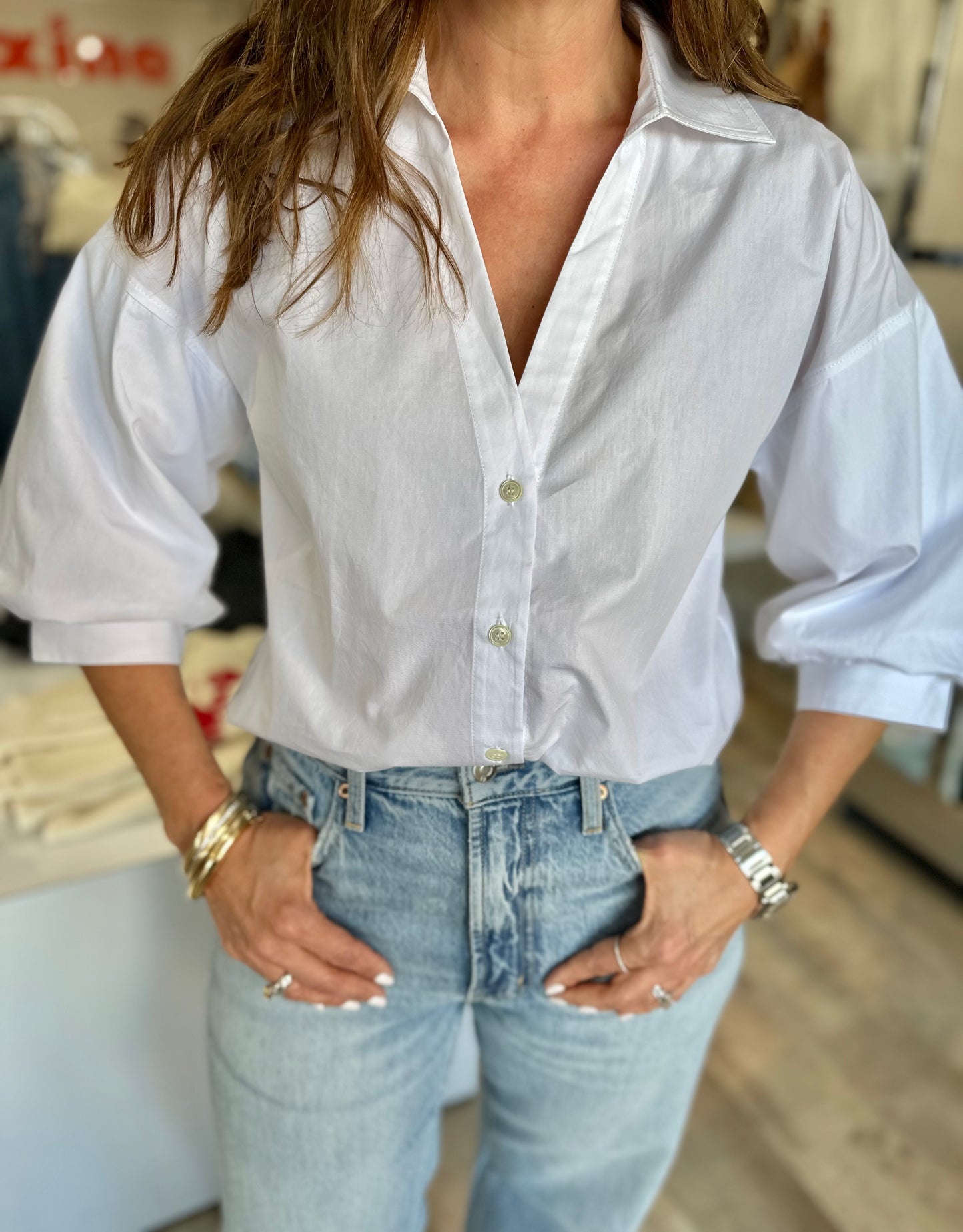 Ann Blouse White