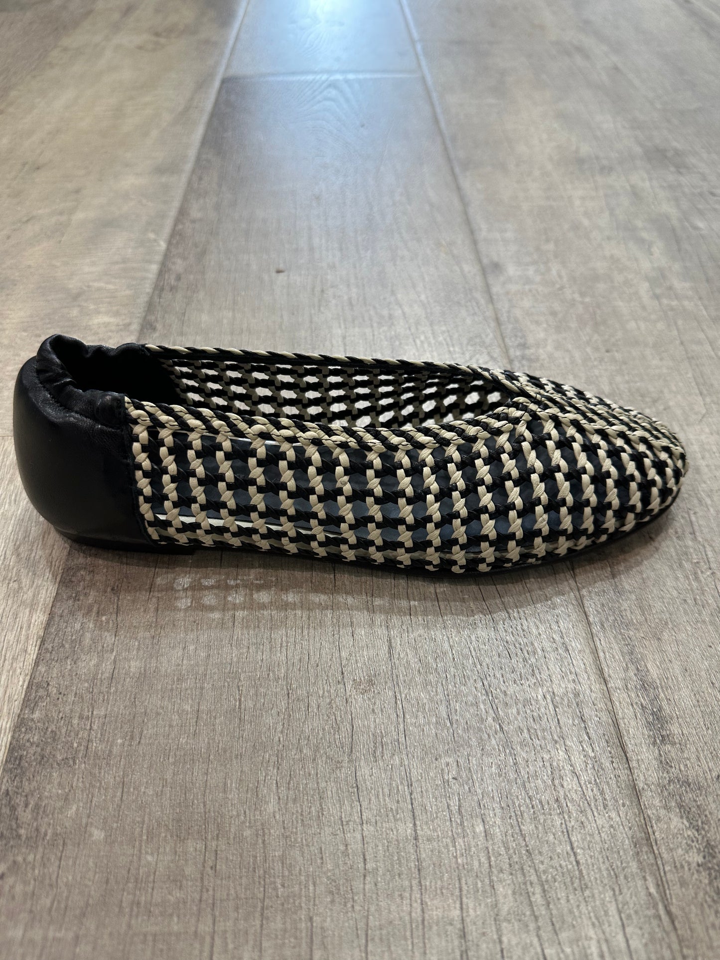 Riley Black Vanilla Woven Ballet Flat