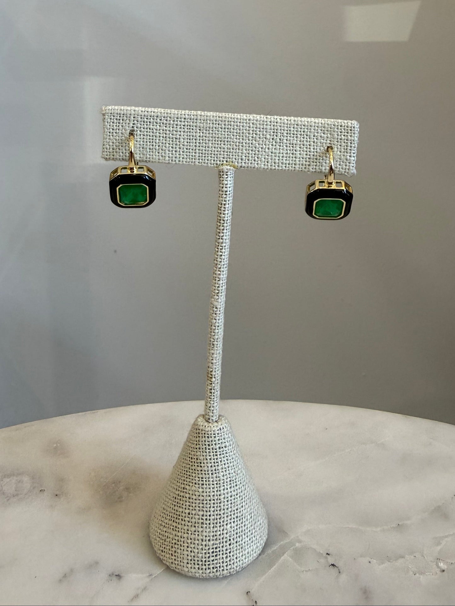 The Deco Drop Emerald Earring
