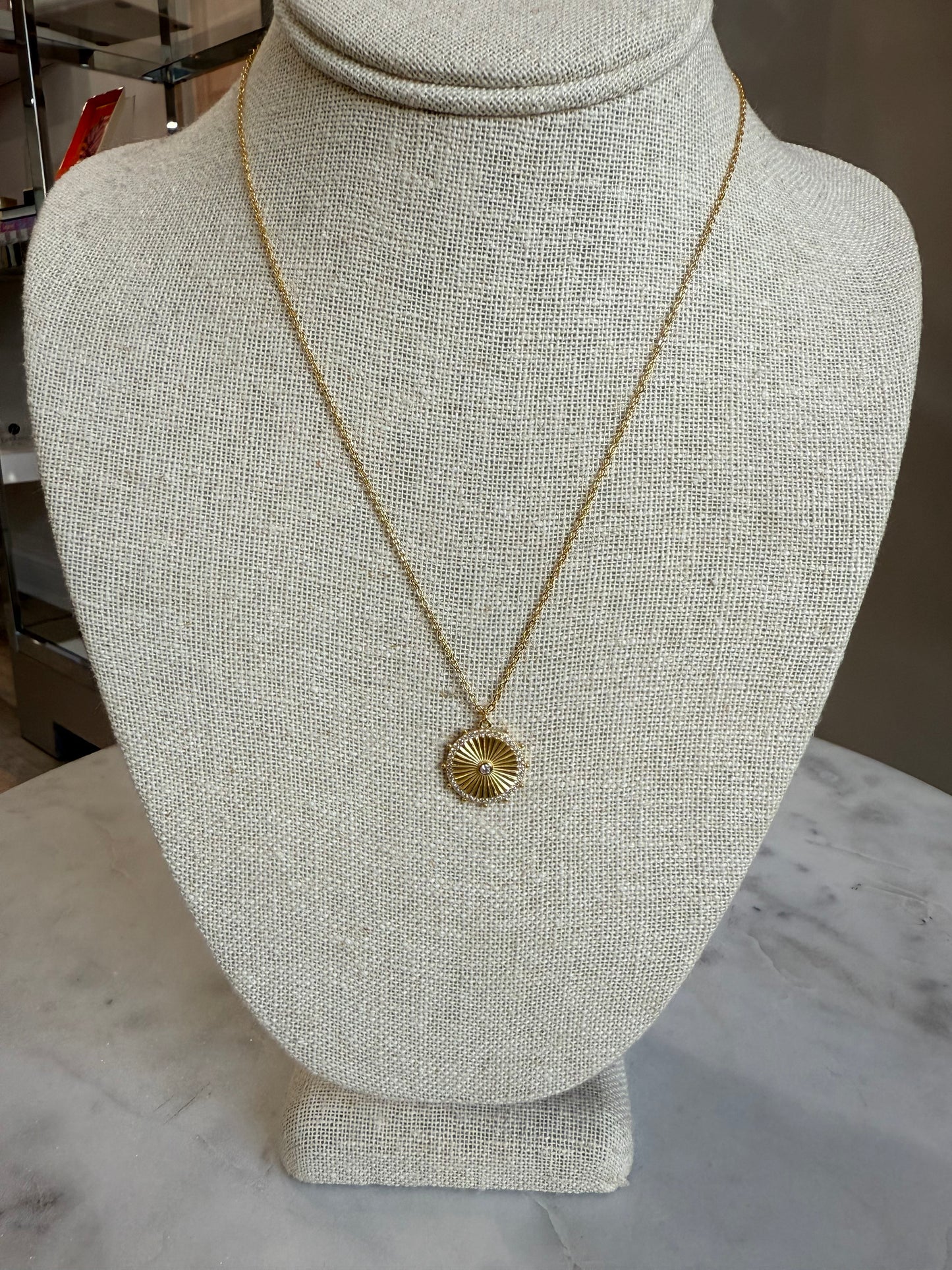 Fluted Disc Necklace