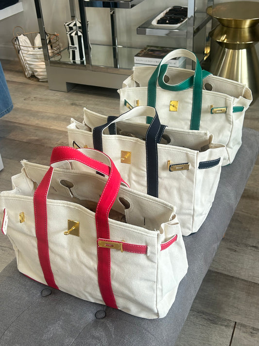 The Weekender Distressed Tote: Red