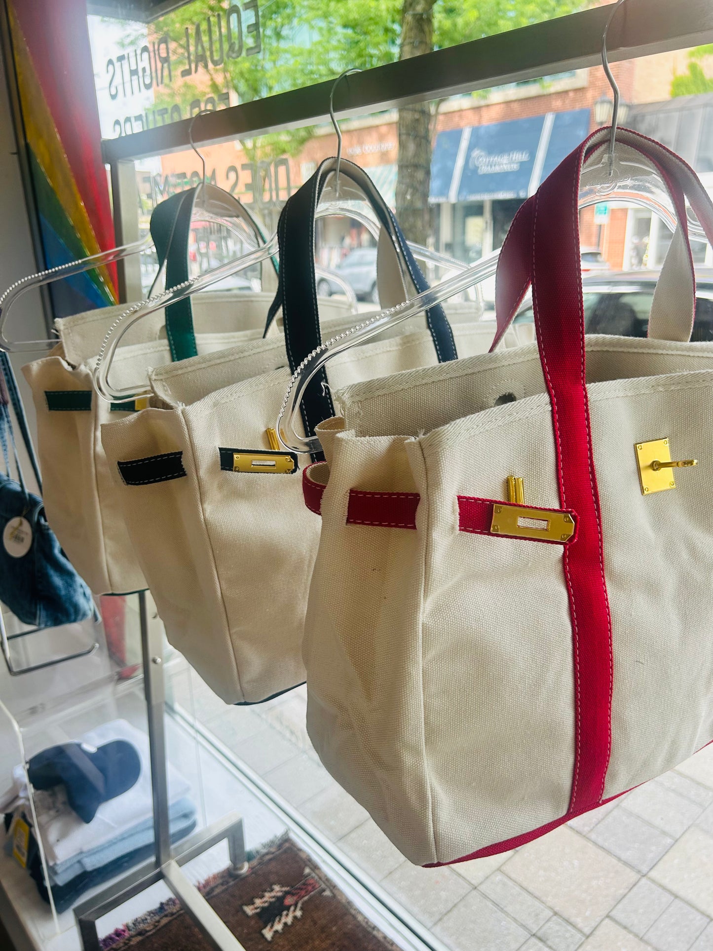 The Weekender Distressed Tote: Red