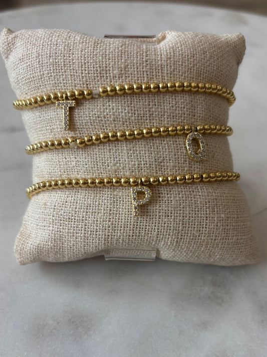 Initial Stretch Bracelet Gold