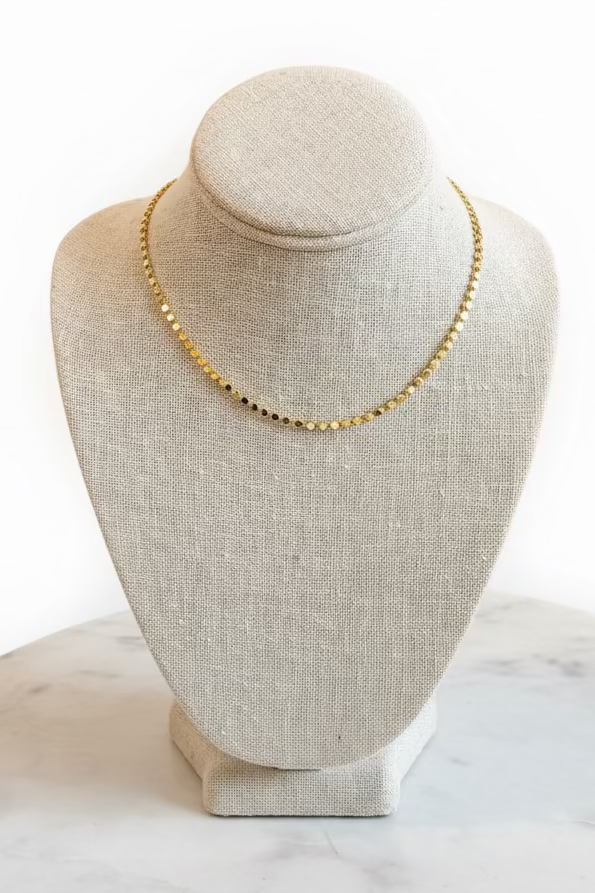 Gold Flat Dottie Necklace