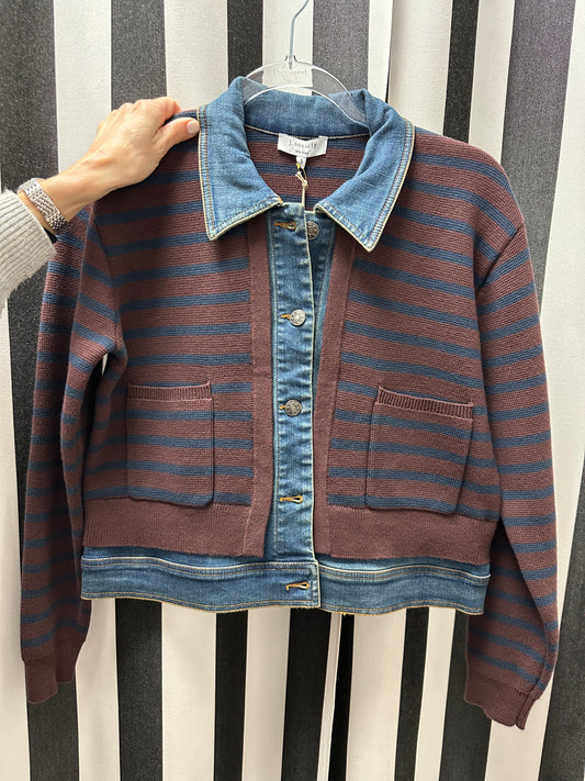 Jean & Striped Sweater Jacket