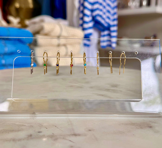 Double Dangle Gem Earring