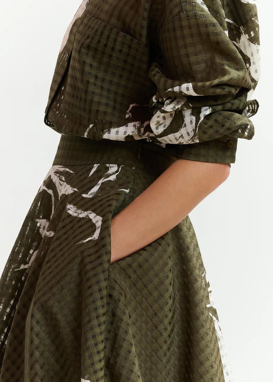 Jango Khaki Maxi Skirt