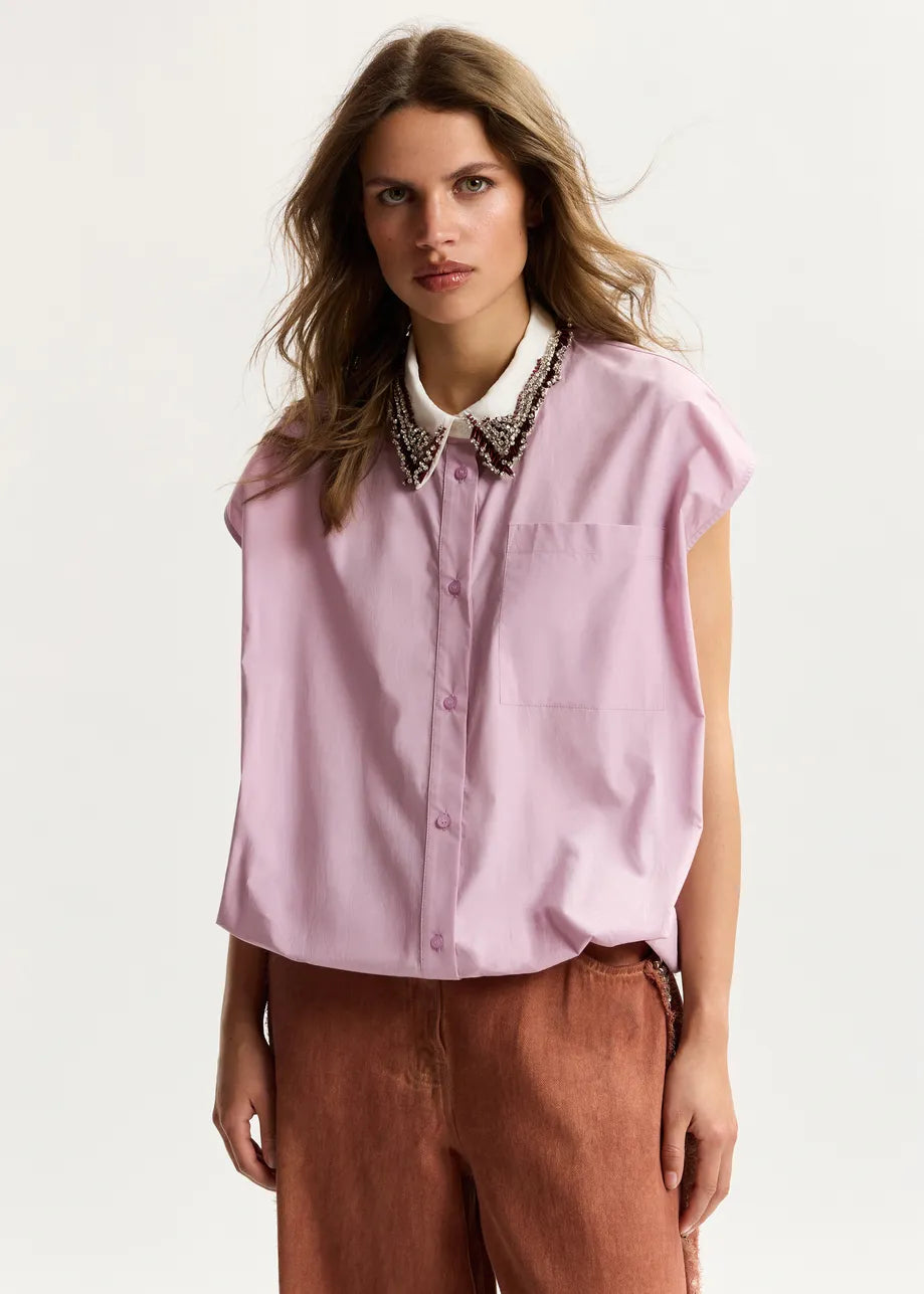 Janky Beaded Collar Shirt
