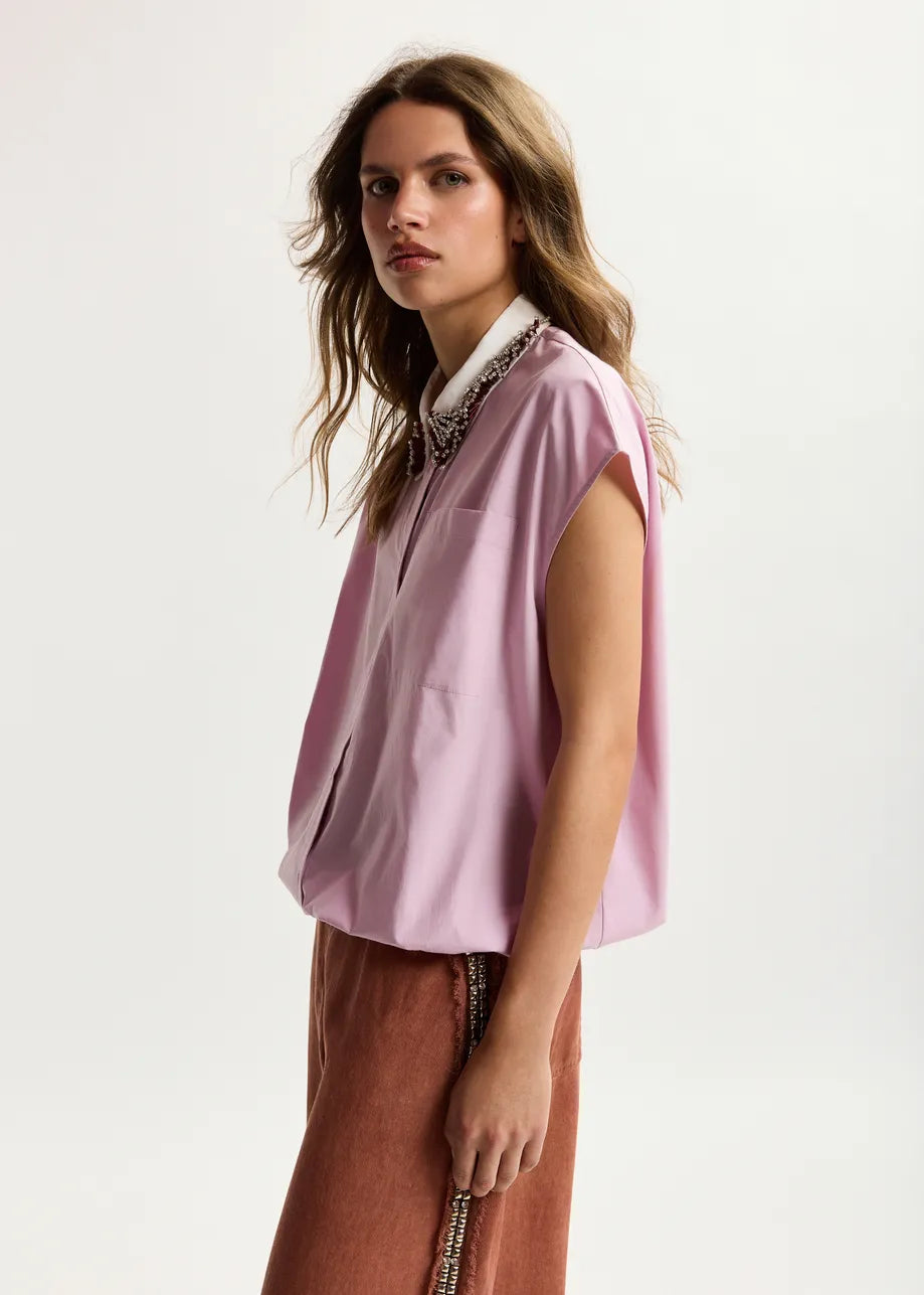 Janky Beaded Collar Shirt