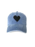 KR Imperfect Denim Black Heart Hat