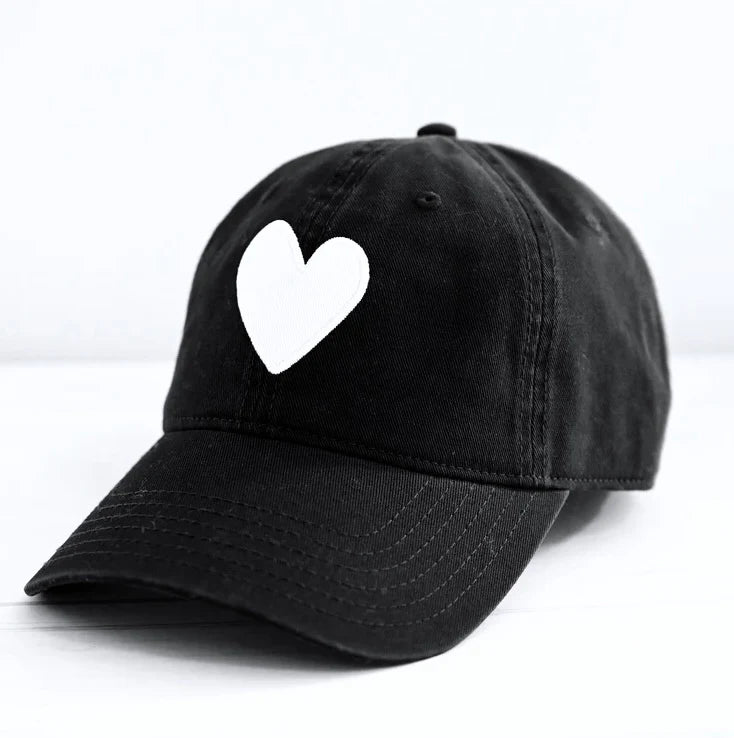 KR Baseball Hat Heart Patch Black